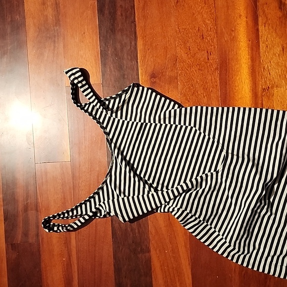 American Apparel backless bodycon mini dress - black and white striped - Picture 2 of 2